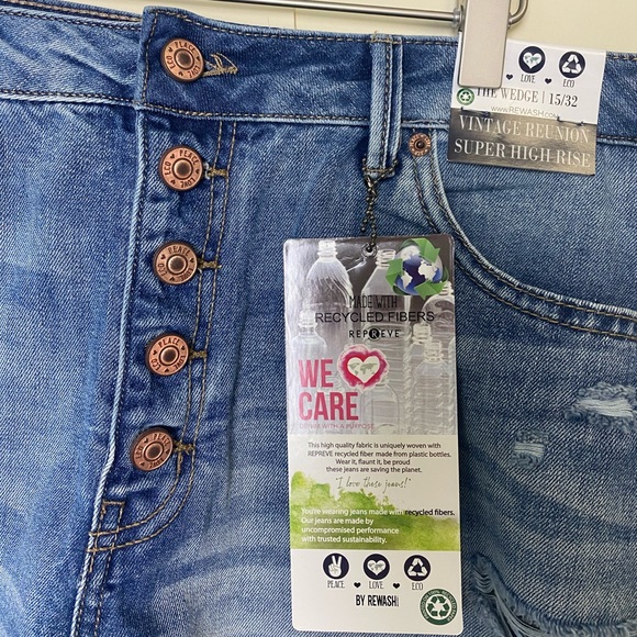 NWT Rewash Distressed High Rise Jean Shorts 15 32 - Picture 3 of 8